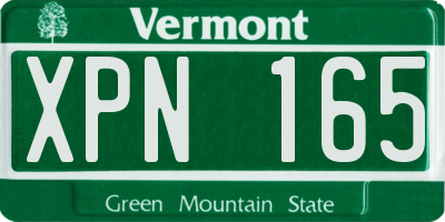 VT license plate XPN165