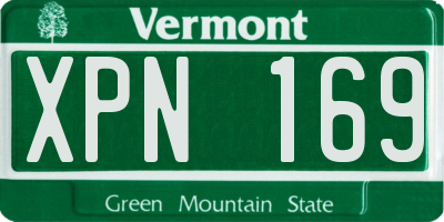 VT license plate XPN169