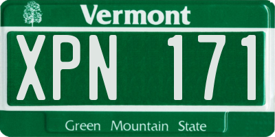 VT license plate XPN171