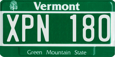 VT license plate XPN180