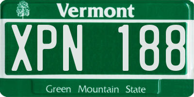 VT license plate XPN188