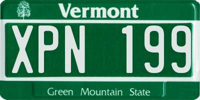 VT license plate XPN199