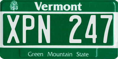 VT license plate XPN247