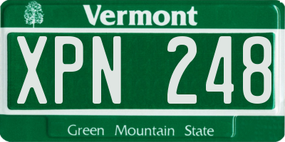 VT license plate XPN248