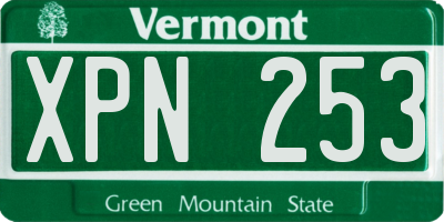VT license plate XPN253