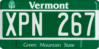 VT license plate XPN267