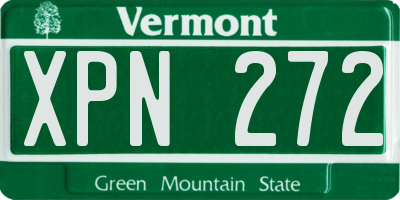 VT license plate XPN272