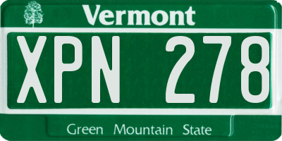 VT license plate XPN278