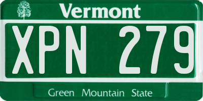 VT license plate XPN279