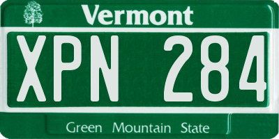 VT license plate XPN284