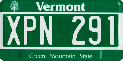 VT license plate XPN291
