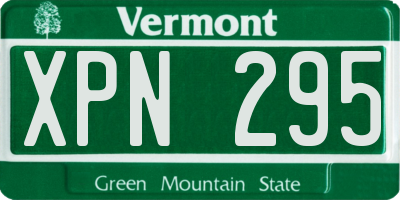 VT license plate XPN295