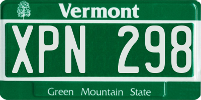 VT license plate XPN298