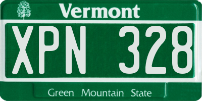 VT license plate XPN328