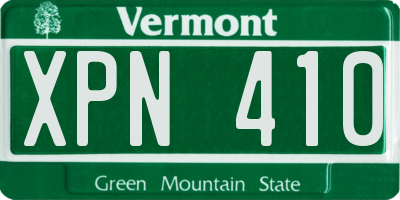 VT license plate XPN410