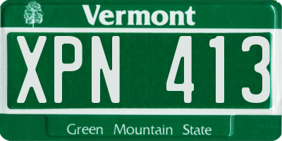 VT license plate XPN413