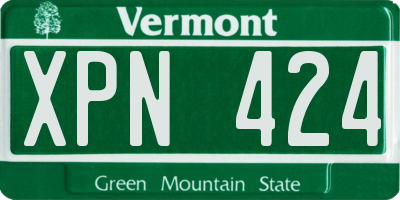 VT license plate XPN424