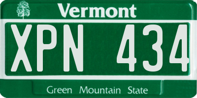 VT license plate XPN434