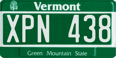 VT license plate XPN438