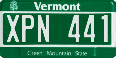 VT license plate XPN441
