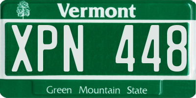 VT license plate XPN448