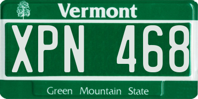 VT license plate XPN468