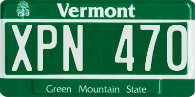VT license plate XPN470