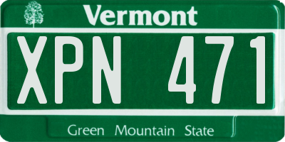 VT license plate XPN471