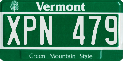VT license plate XPN479