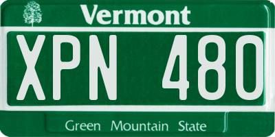 VT license plate XPN480