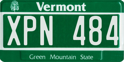 VT license plate XPN484