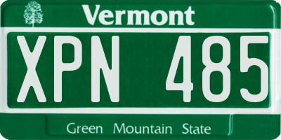 VT license plate XPN485