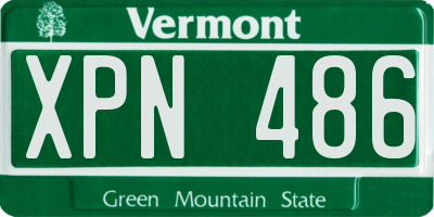 VT license plate XPN486