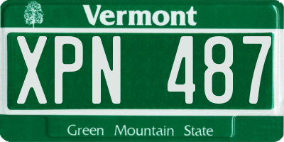 VT license plate XPN487