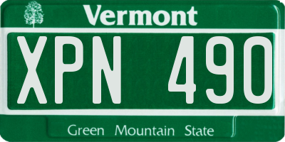 VT license plate XPN490