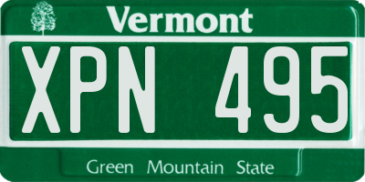 VT license plate XPN495