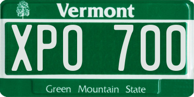 VT license plate XPO700
