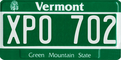 VT license plate XPO702