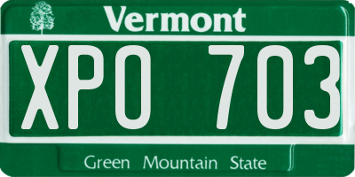 VT license plate XPO703