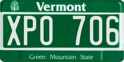 VT license plate XPO706
