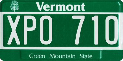 VT license plate XPO710