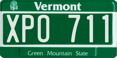 VT license plate XPO711