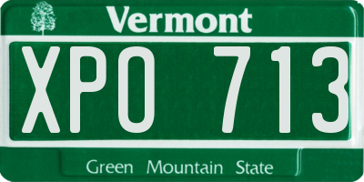 VT license plate XPO713