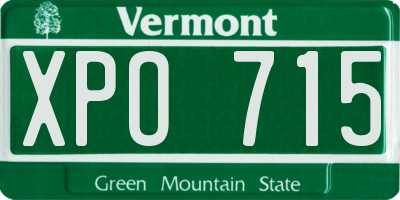 VT license plate XPO715
