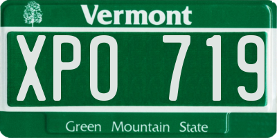 VT license plate XPO719