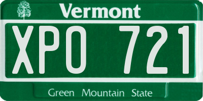 VT license plate XPO721