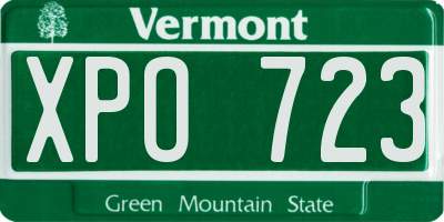 VT license plate XPO723