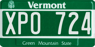 VT license plate XPO724