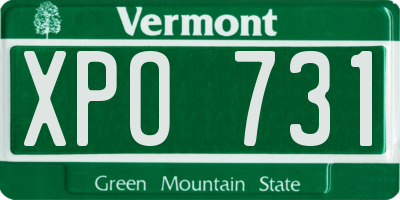 VT license plate XPO731
