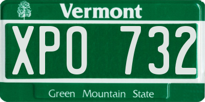VT license plate XPO732